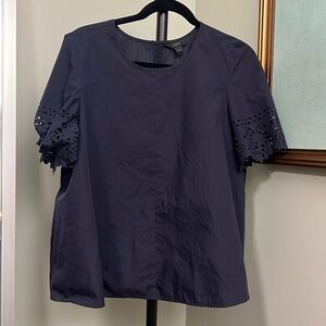 J. Crew lace sleeve babydoll top